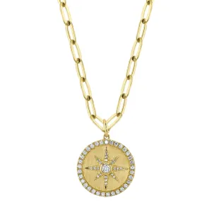0.43ctw Diamond Star Paper Clip Link Necklace