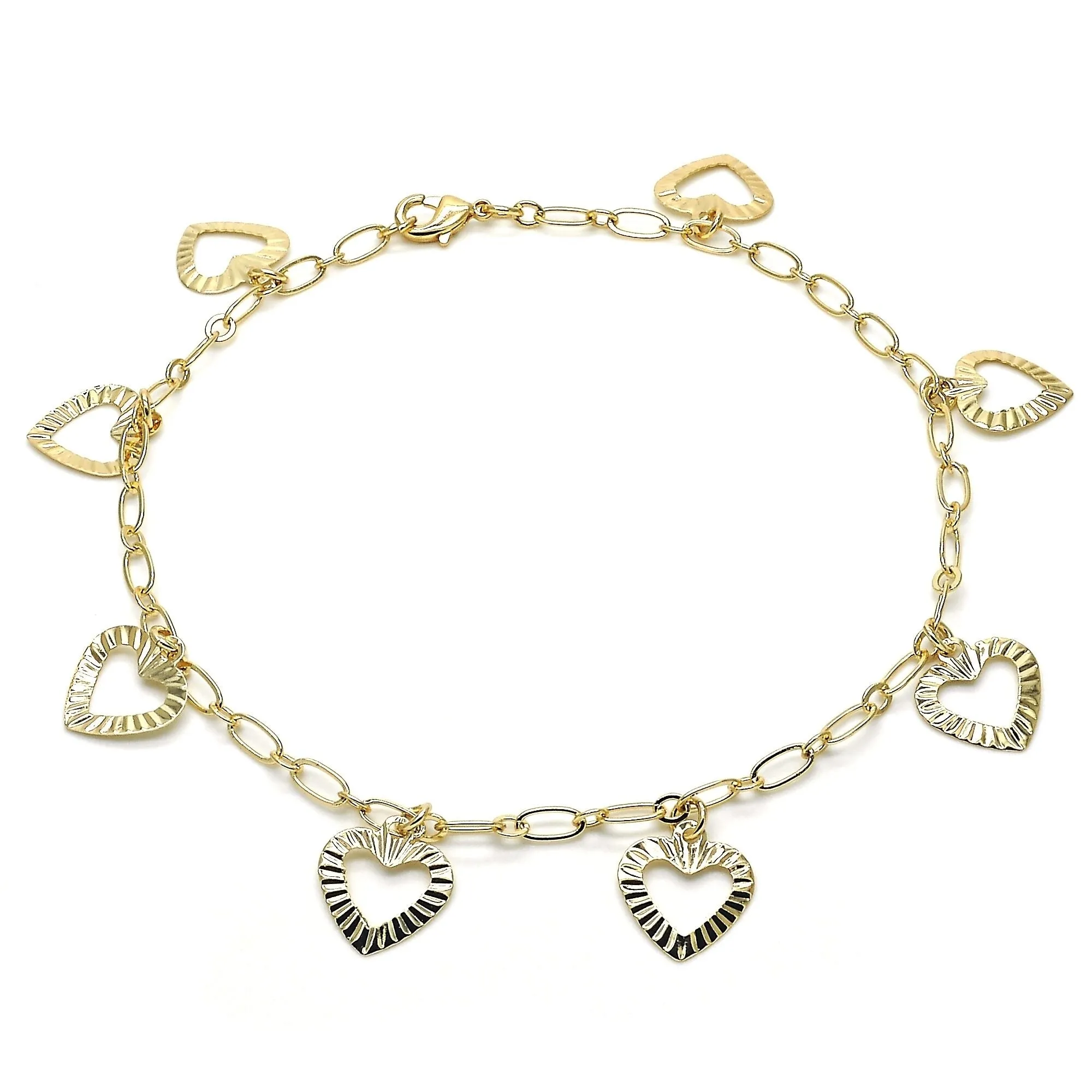 14K Gold Filled Fill Heart Anklet