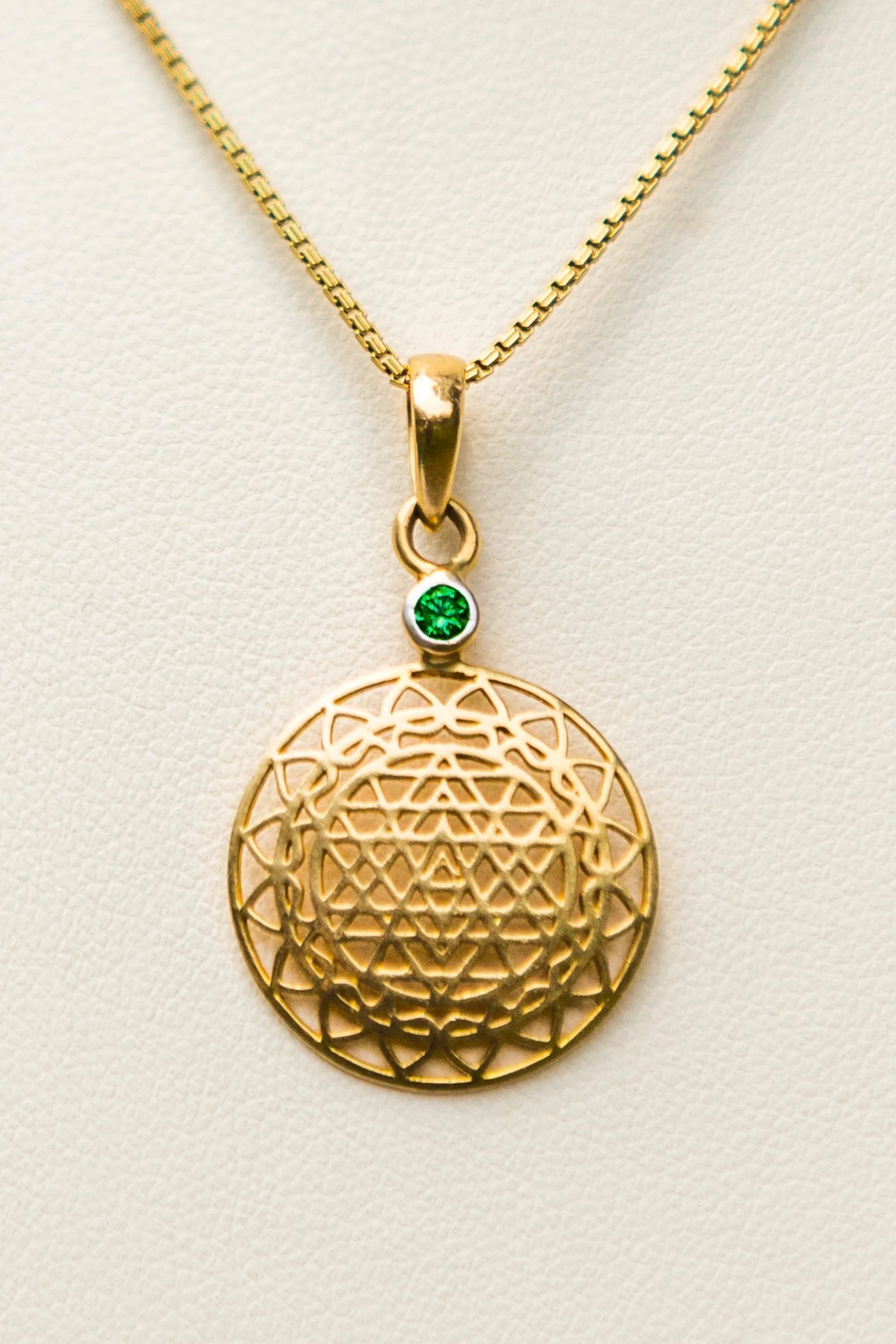14Kt Gold Sri Yantra Pendant Necklace Holiday Offering