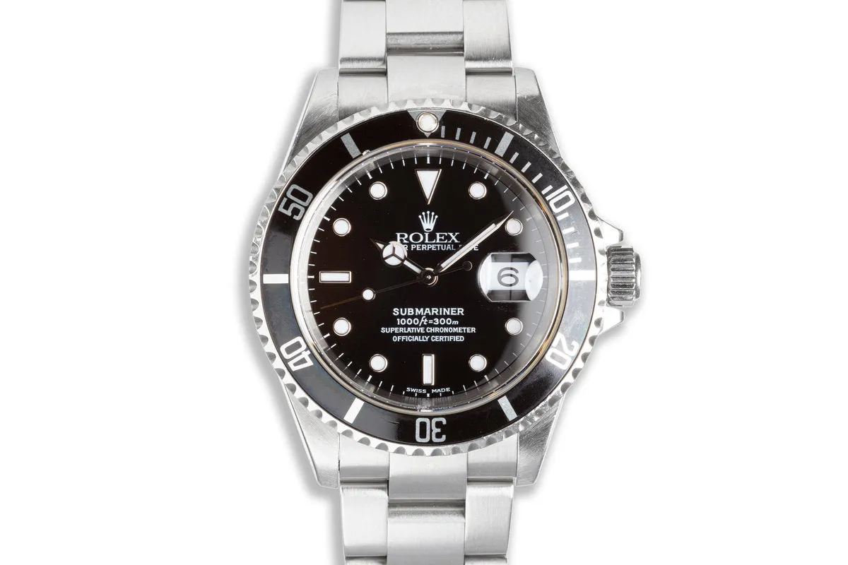 2000 Rolex Submariner 16610 with Box and Papers