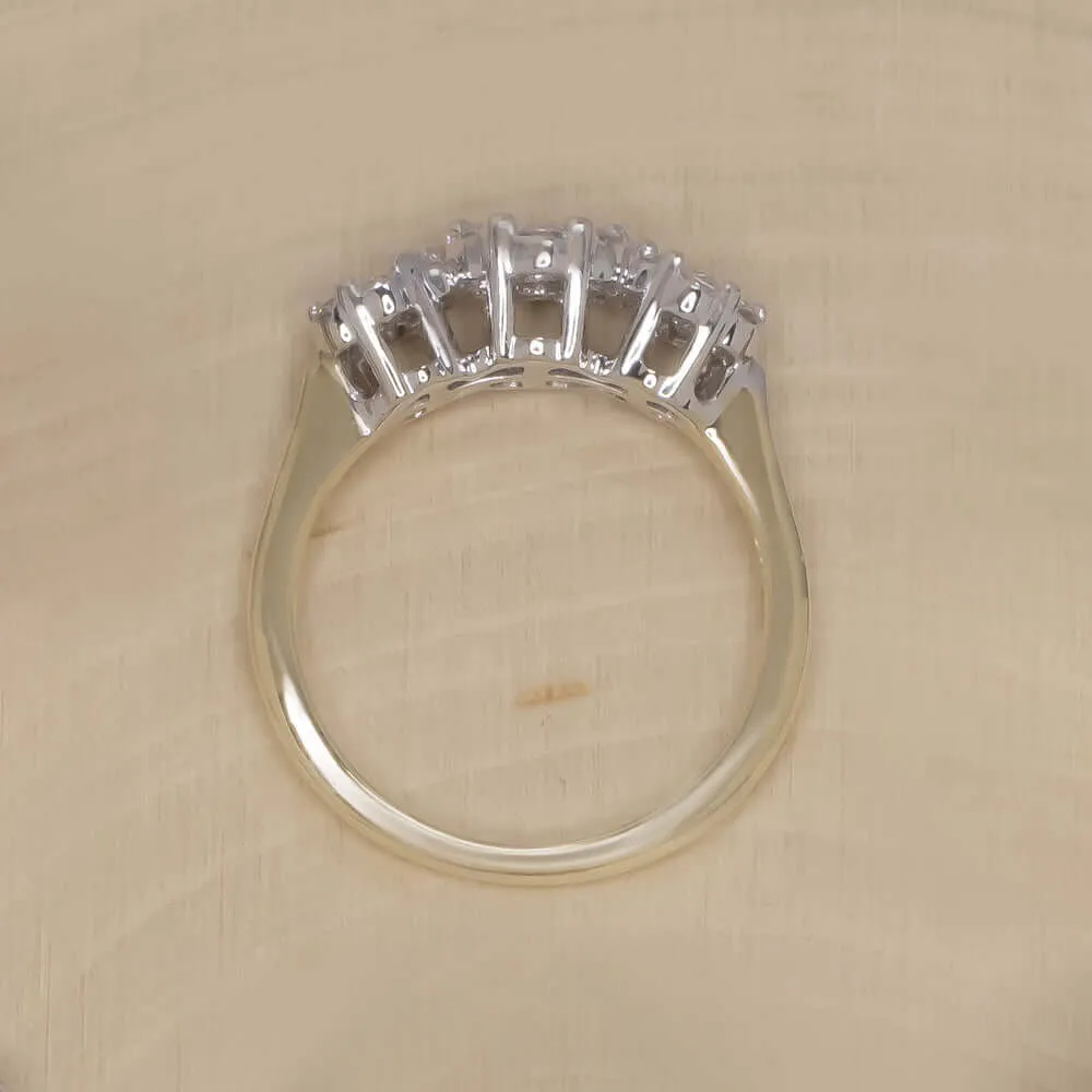3/4 CARAT DIAMOND CLUSTER RING ESTATE COCKTAIL 14k TWO TONE GOLD NATURAL ROUND