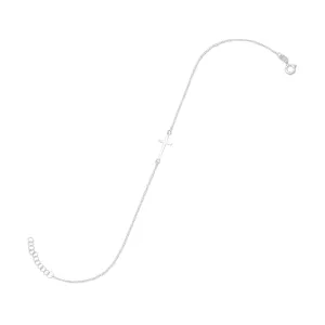 9"   1" Sideways Cross Anklet