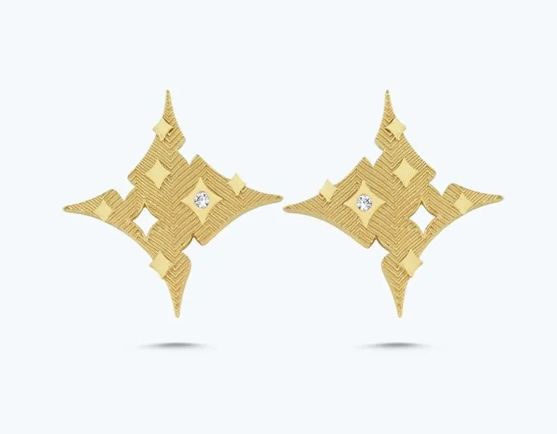 Altınbaş Star Gold Earrings