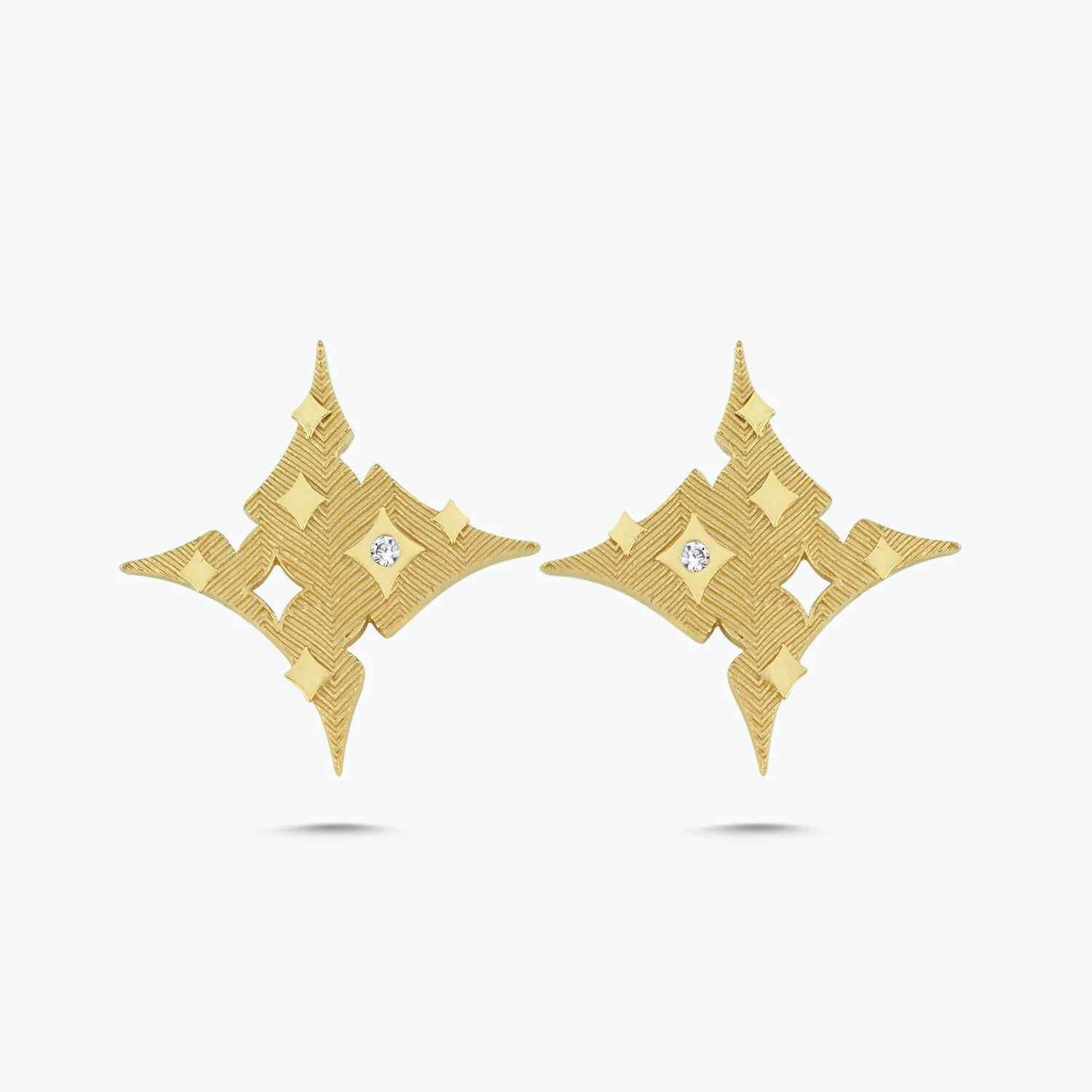 Altınbaş Star Gold Earrings