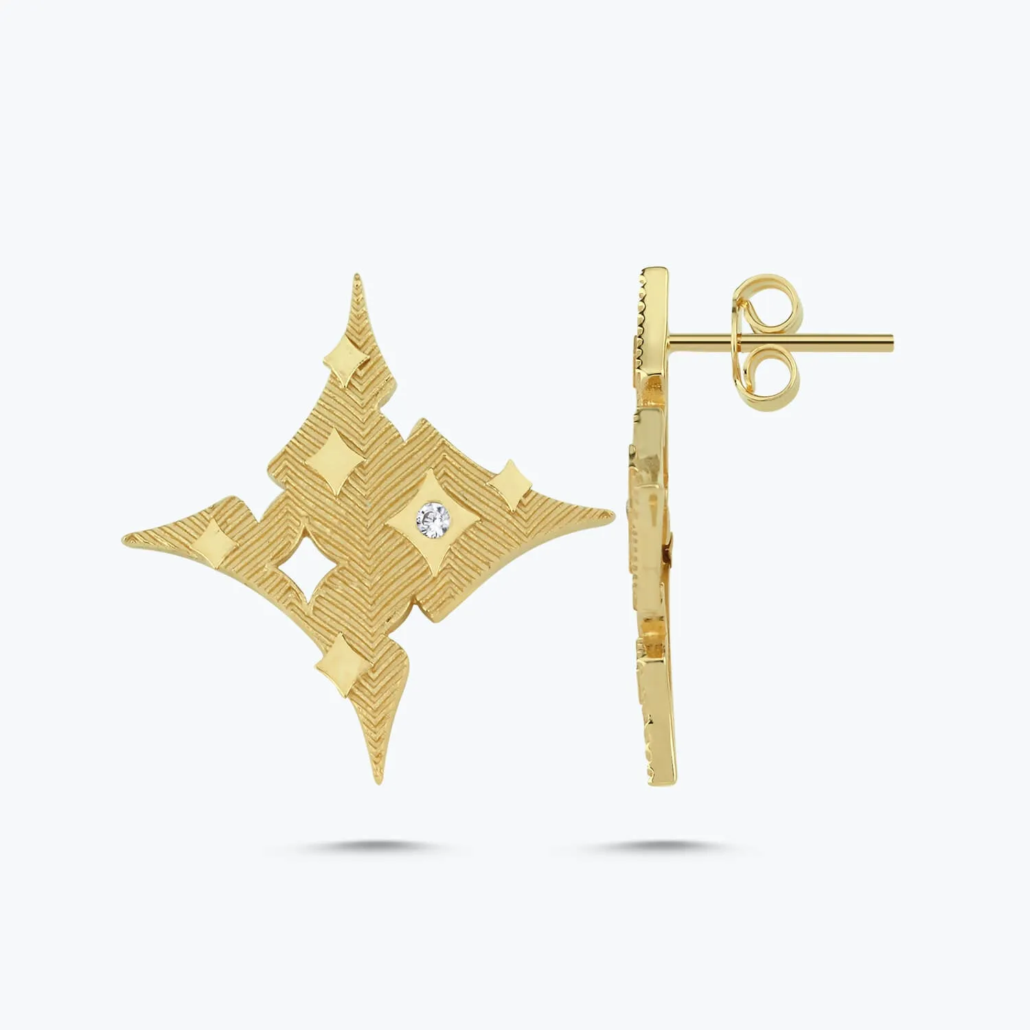 Altınbaş Star Gold Earrings