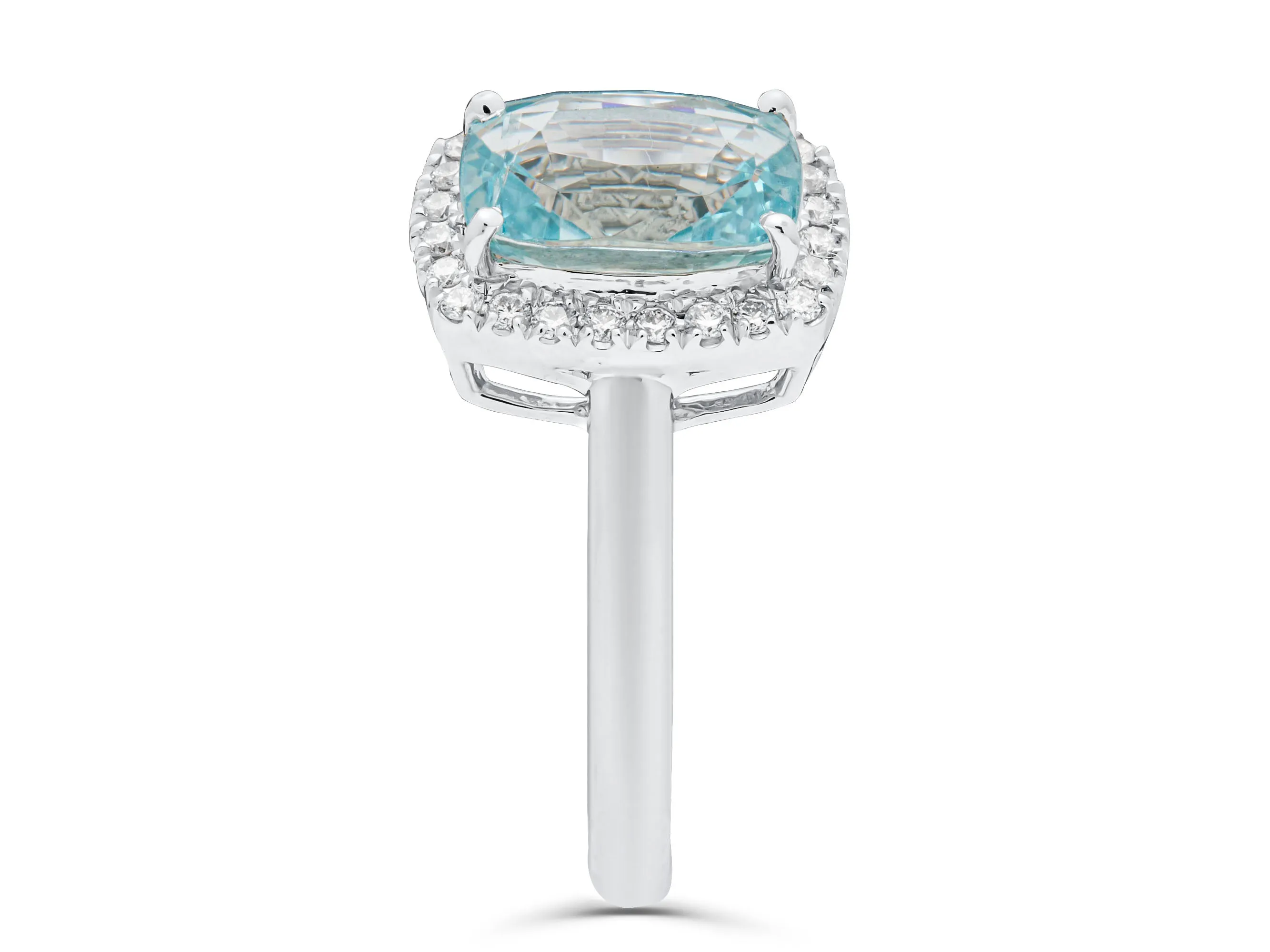Aquamarine Cushion Cut Cocktail Ring