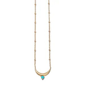 Arc Necklace, Turquoise, Gold