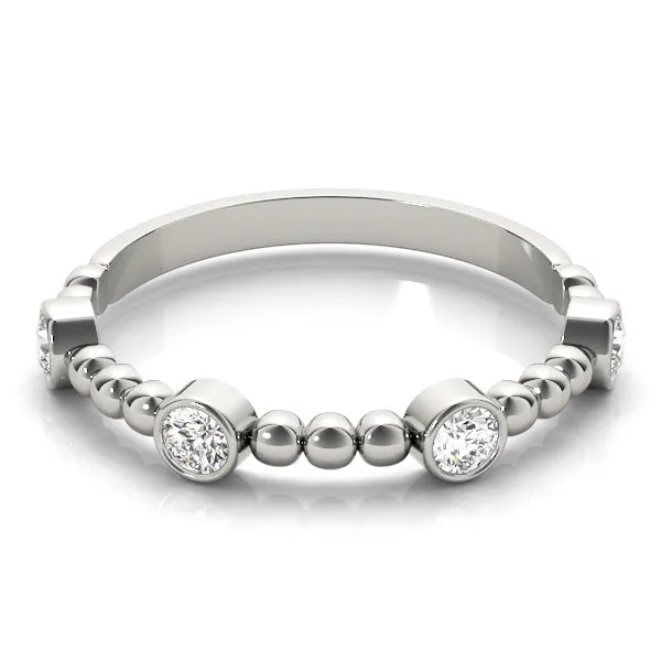 Bead & Bezel Women's Diamond Stacker Wedding Ring
