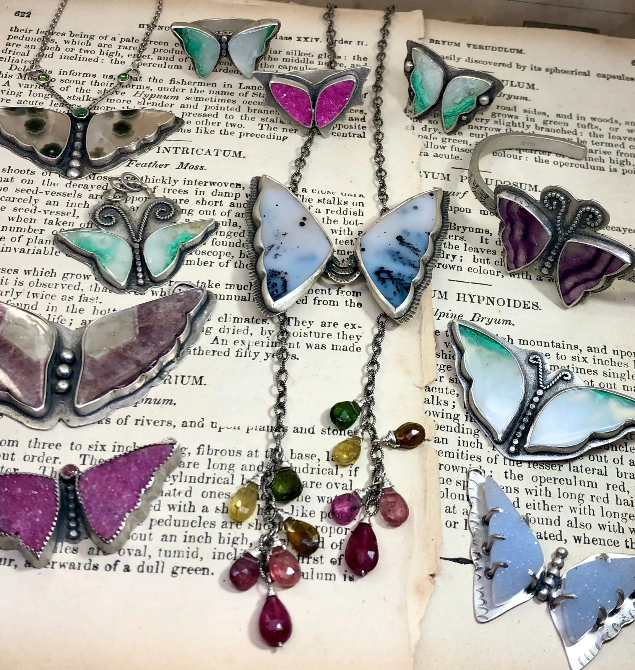 Blue Butterfly Druzy Necklace