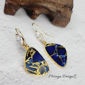 Blue Mojave Turquoise Teardrop Earring