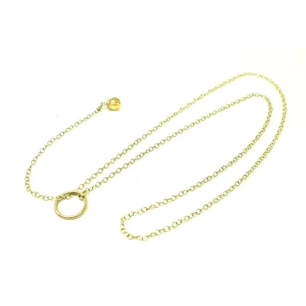 Bobbie Necklace | Handmade 9ct Yellow Gold Citrine Gemstone Lariat Necklace