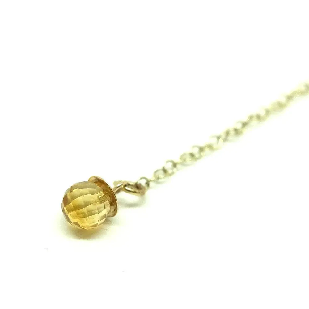 Bobbie Necklace | Handmade 9ct Yellow Gold Citrine Gemstone Lariat Necklace