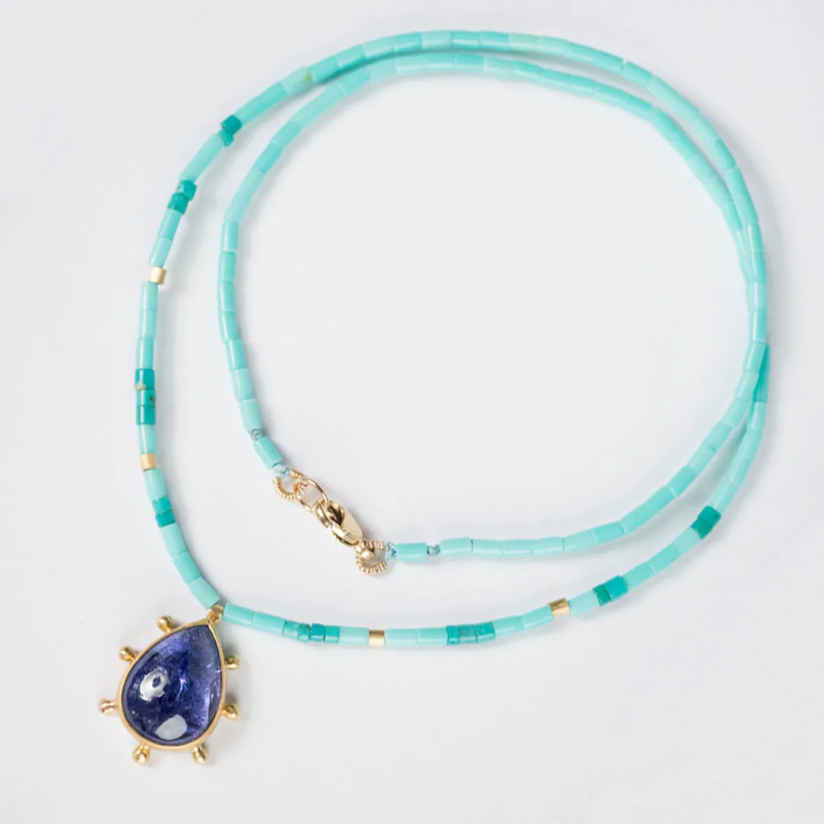 Borealis Tanzanite & Sleeping Beauty Turquoise Necklace