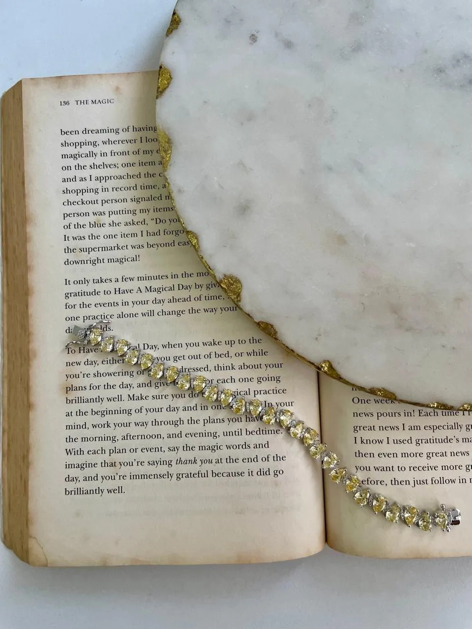 Borneo Tear Droplets Citrine Diamond Bracelet