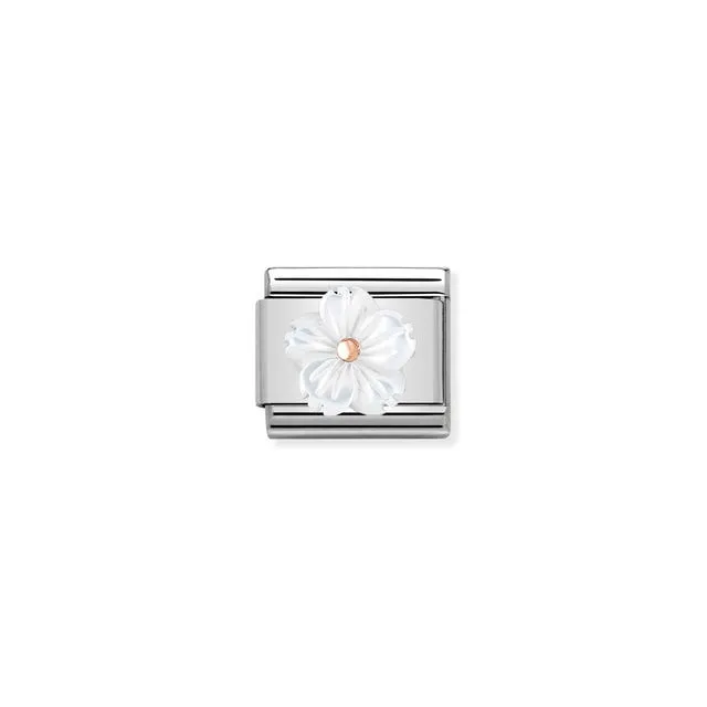 Composable Mother Of Pearl Flower Link - 430510/02