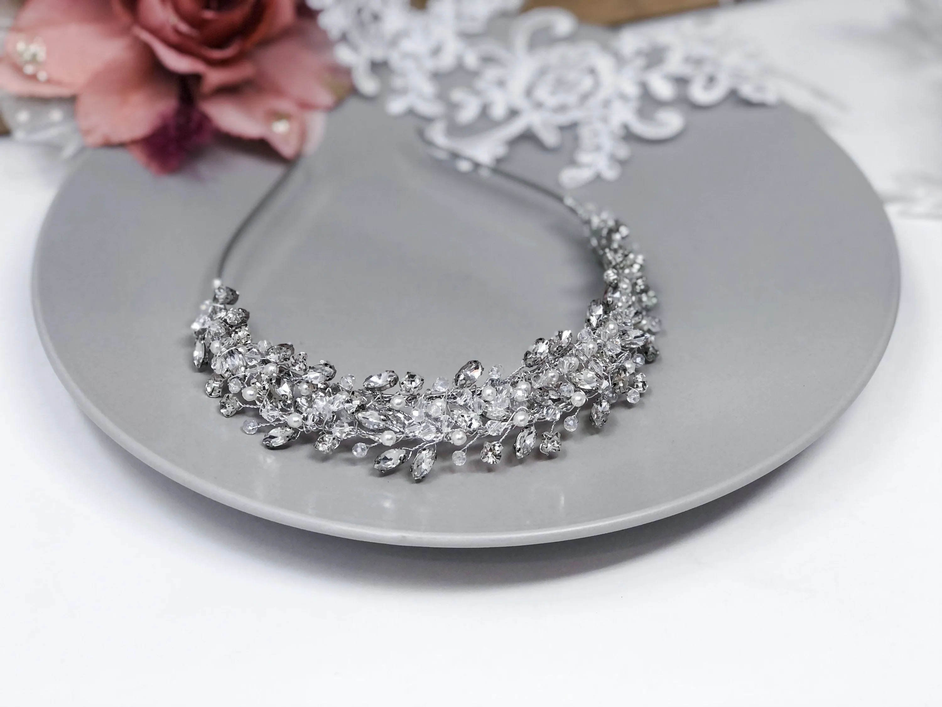 Crystal Bridal Tiara - Wedding Crown - Sparkly Tiara - Wedding Jewellery - Bridal Headband - Bride Headpiece
