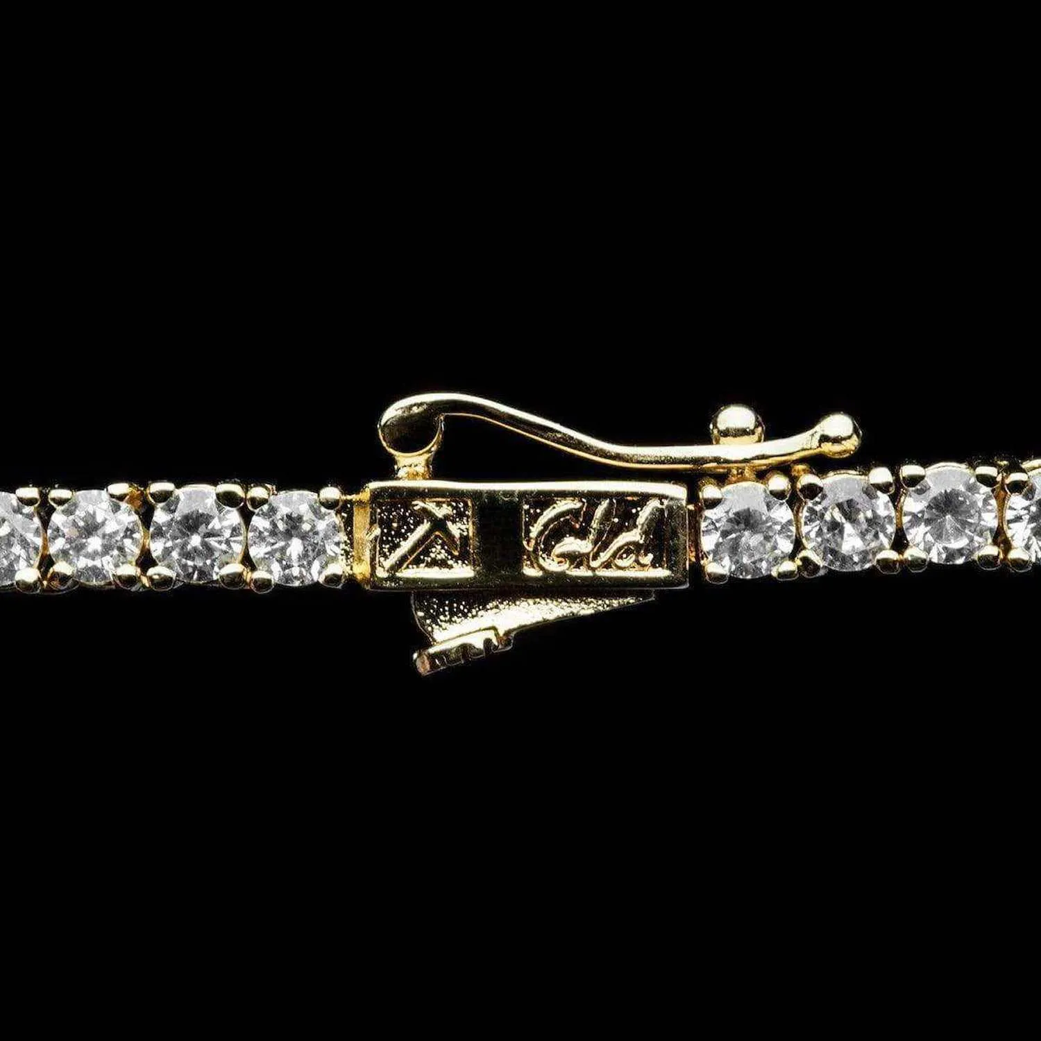 Diamond Tennis Necklace   Anklet Bundle Yellow Gold - 3mm