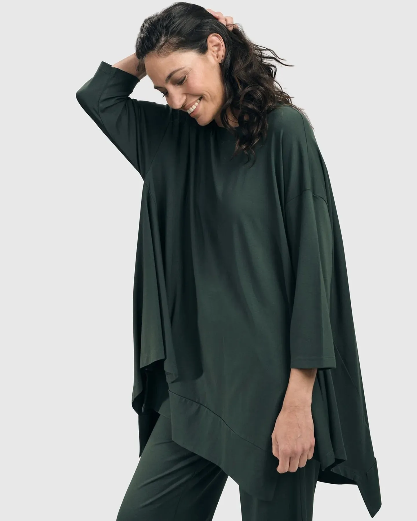 Essential Oversized Trapeze Top, Green by Alembika