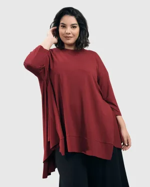 Essential Oversized Trapeze Top, Plum By Alembika
