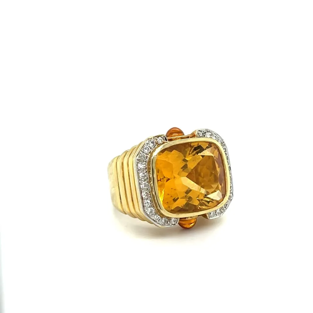 Estate Citrine and Diamond Ring at Regard Jewelry in Austin, Texas