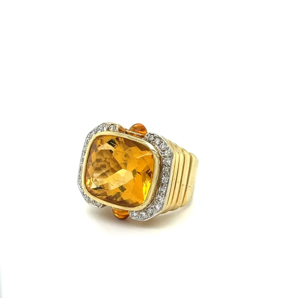 Estate Citrine and Diamond Ring at Regard Jewelry in Austin, Texas