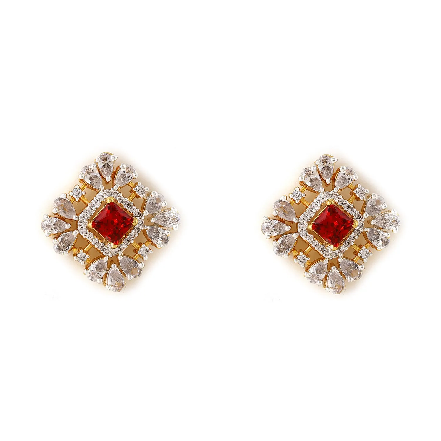 Estele - Ruby Diamond and Pearl Choker Necklace Set