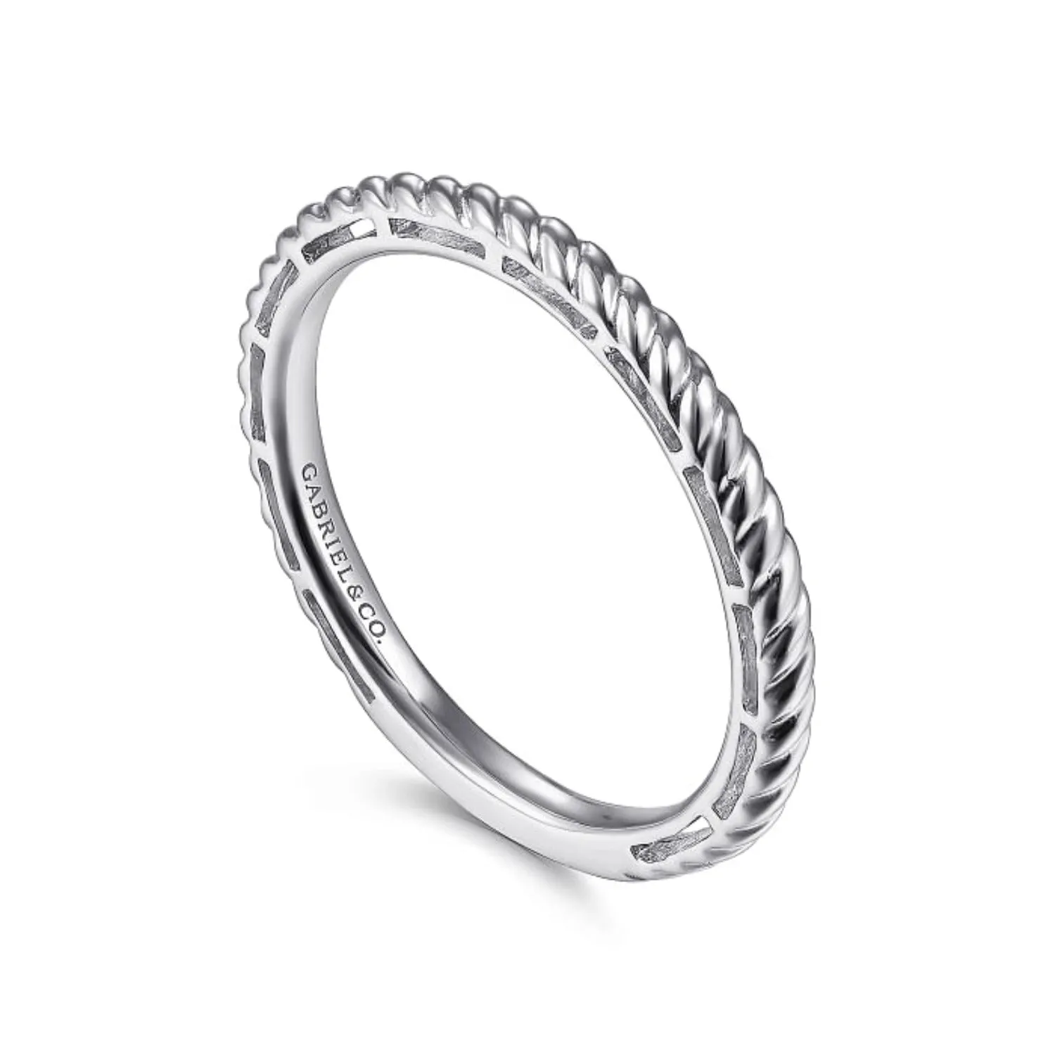 Gabriel & Co. Rope Texture Stackable Ring