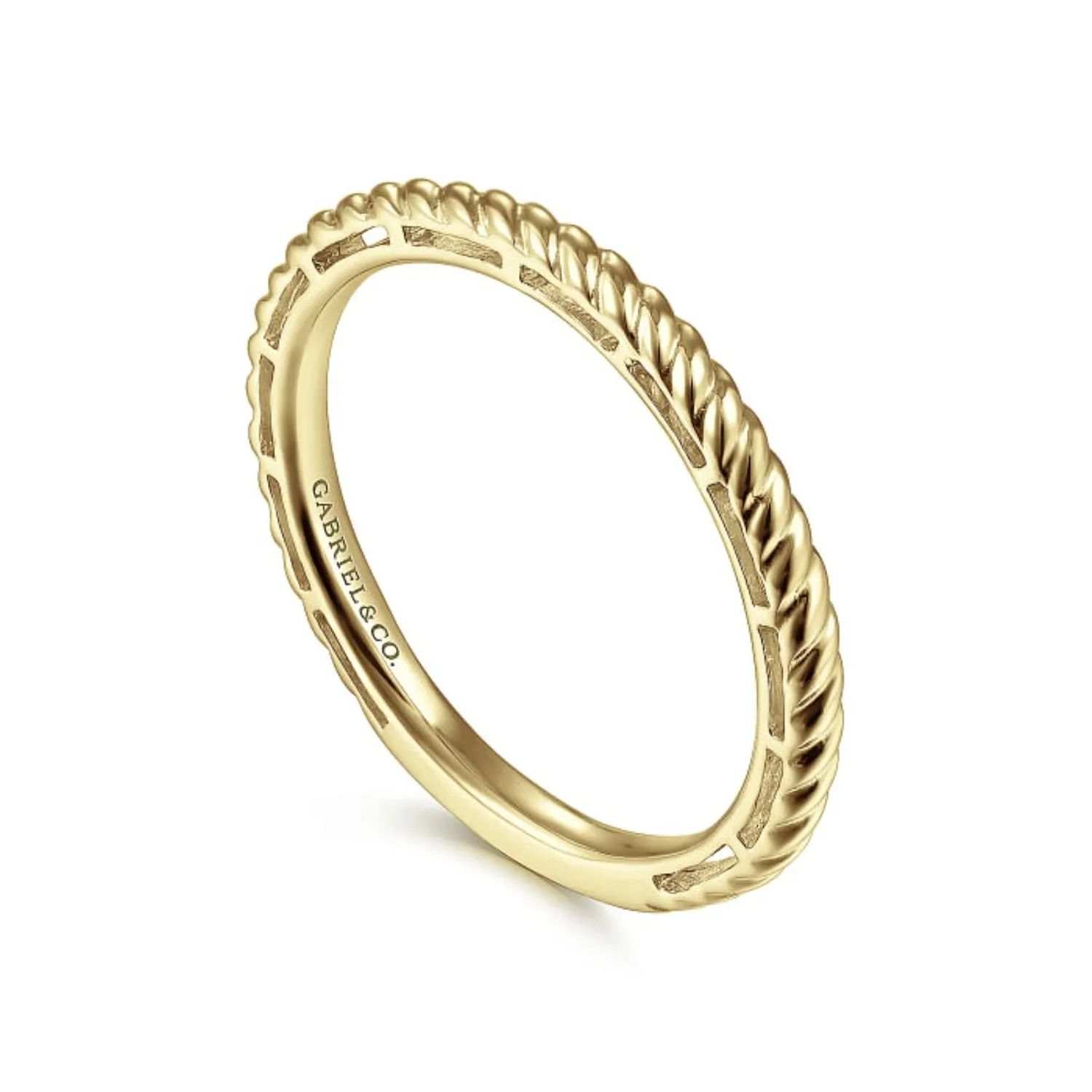 Gabriel & Co. Rope Texture Stackable Ring
