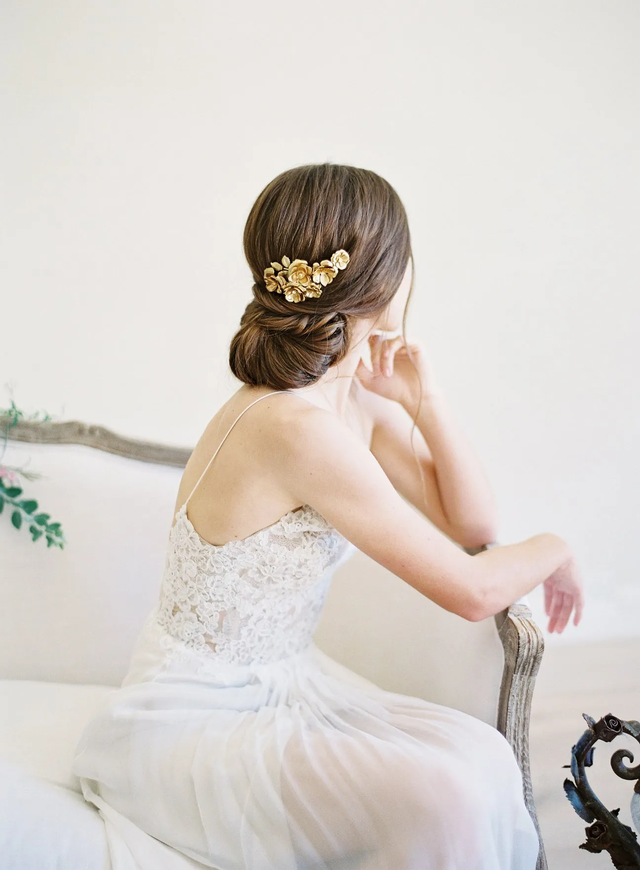 Gilded Rose Blossom Bridal Hair Combs