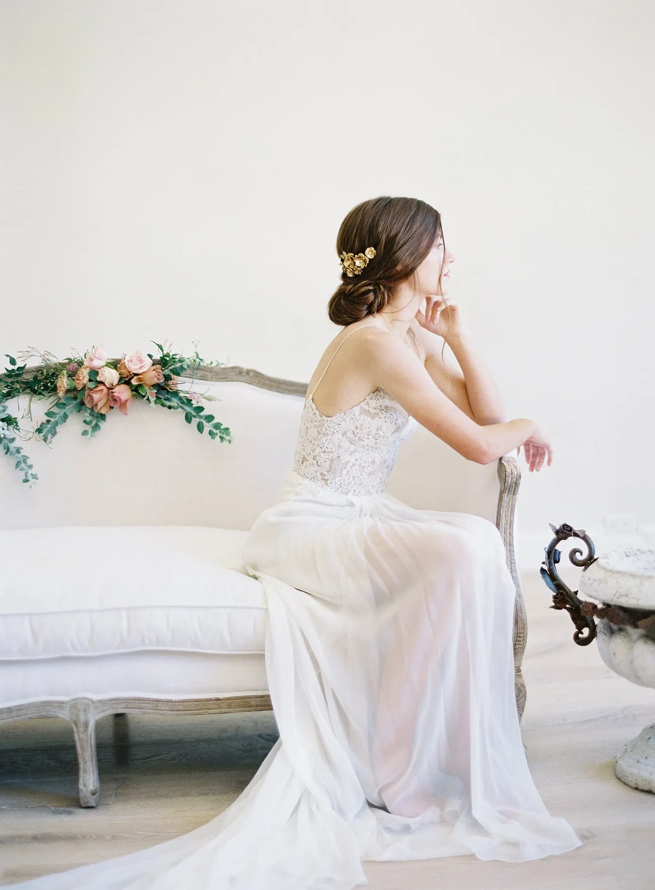 Gilded Rose Blossom Bridal Hair Combs