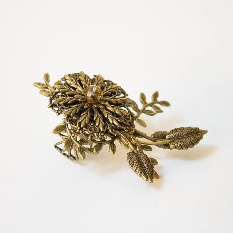 Gold Flower Cocktail Statement Ring