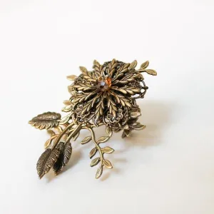 Gold Flower Cocktail Statement Ring