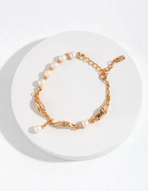 Golden Wave Pearl Bracelet