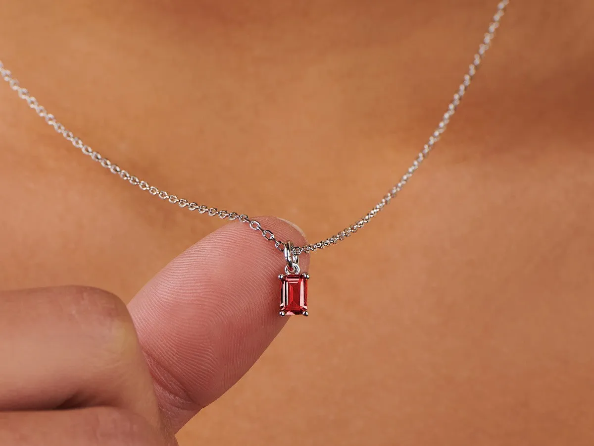 July Birthstone Silver Necklace