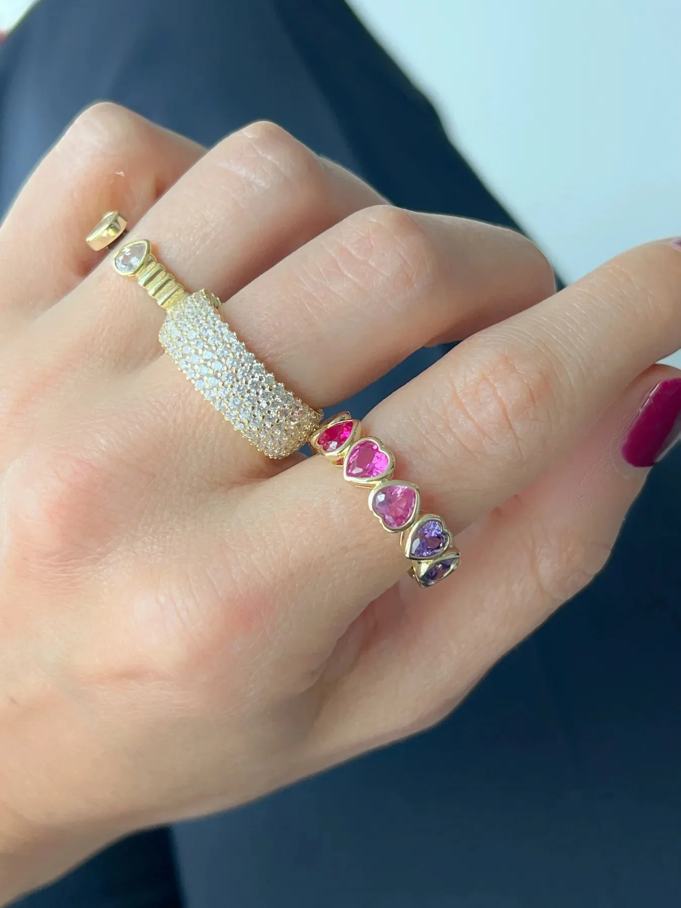 Jumbo Heart Eternity Ring