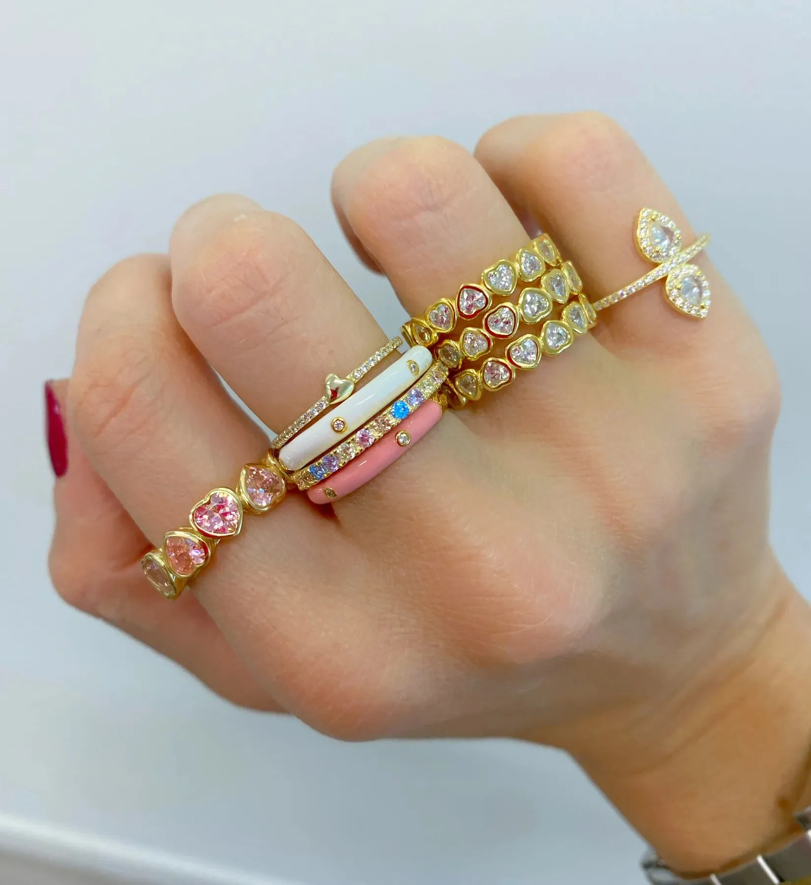 Jumbo Heart Eternity Ring