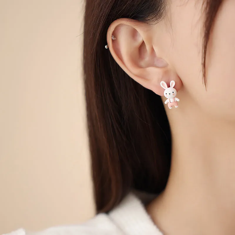Kawaii Candy Color Little Rabbit Earrings