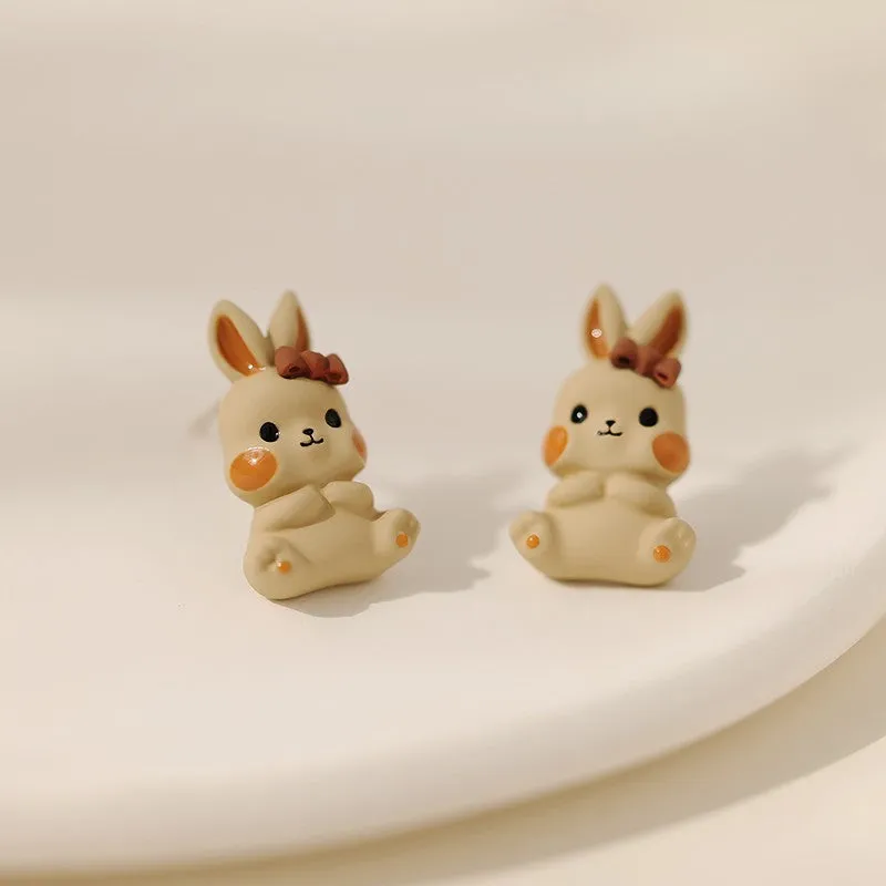 Kawaii Candy Color Little Rabbit Earrings