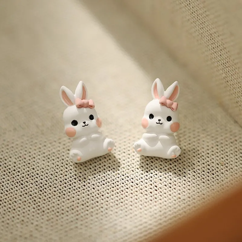 Kawaii Candy Color Little Rabbit Earrings