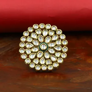 Kundan Cocktail Gold Ring 19000-6182