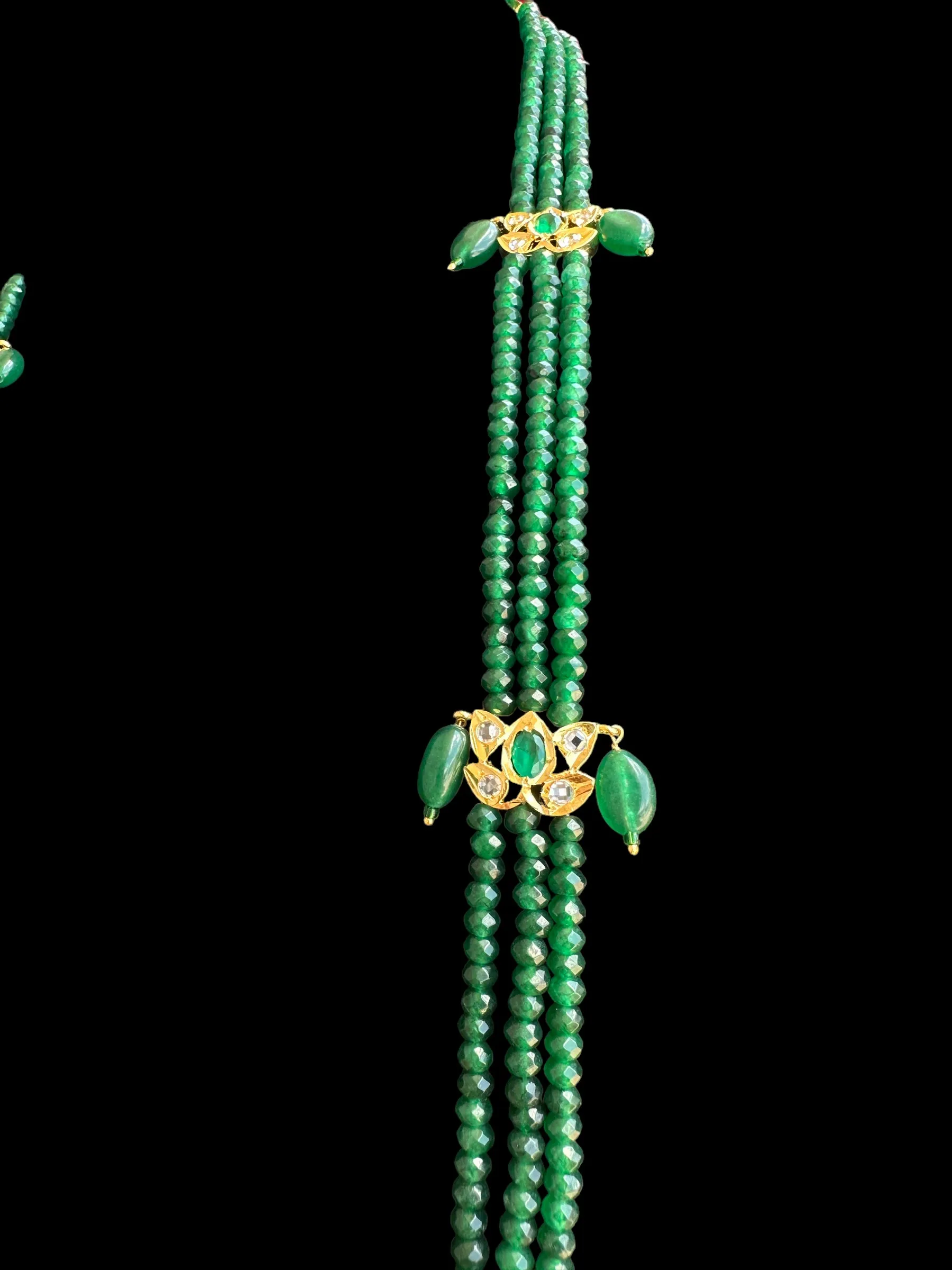 LN49 Raina green beads   necklace ( SHIPS IN 2 WEEKS )
