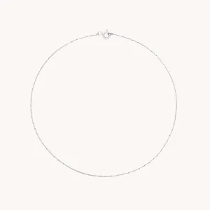 Marylebone Chain Anklet in Solid White Gold