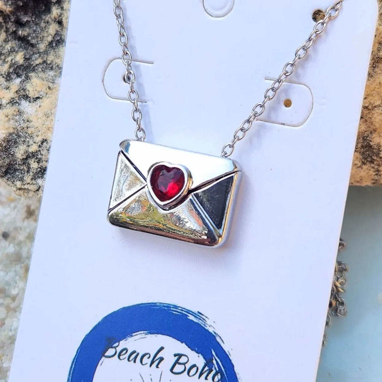 MESSAGE TO YOU - WATERPROOF SILVER HEART NECKLACE