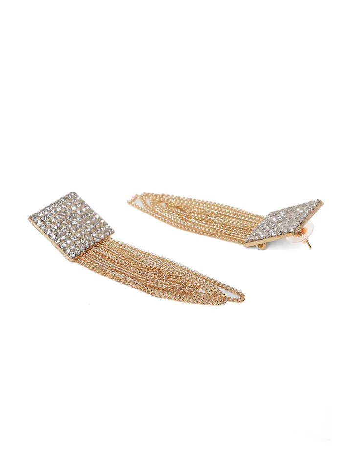 Mila Rhinestone Tassel Chain Earrings