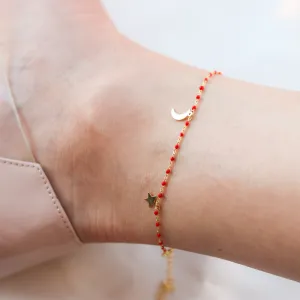 Moon and Stars Anklet