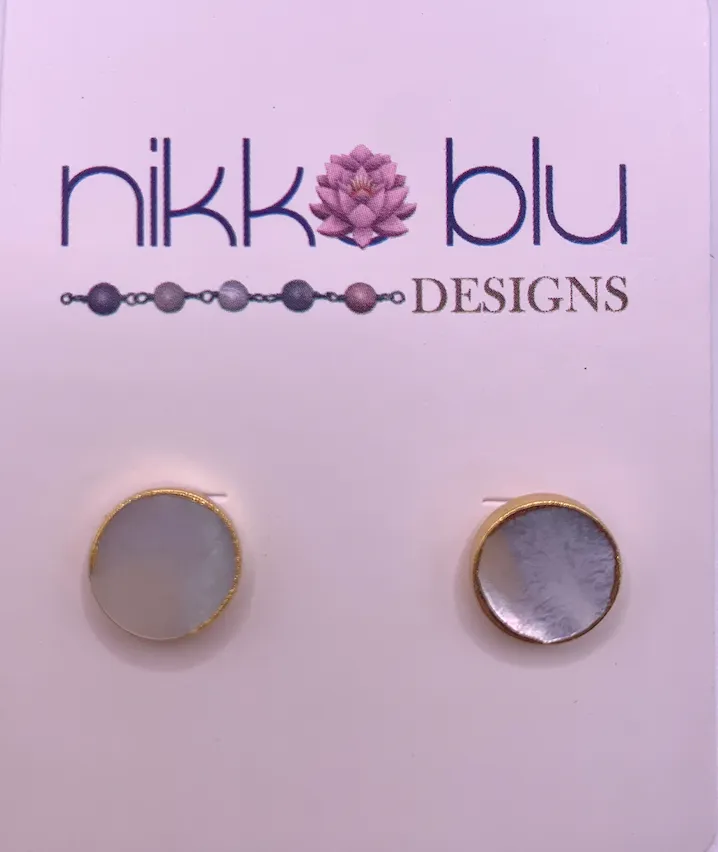 Mother Of Pearl Stud Earrings