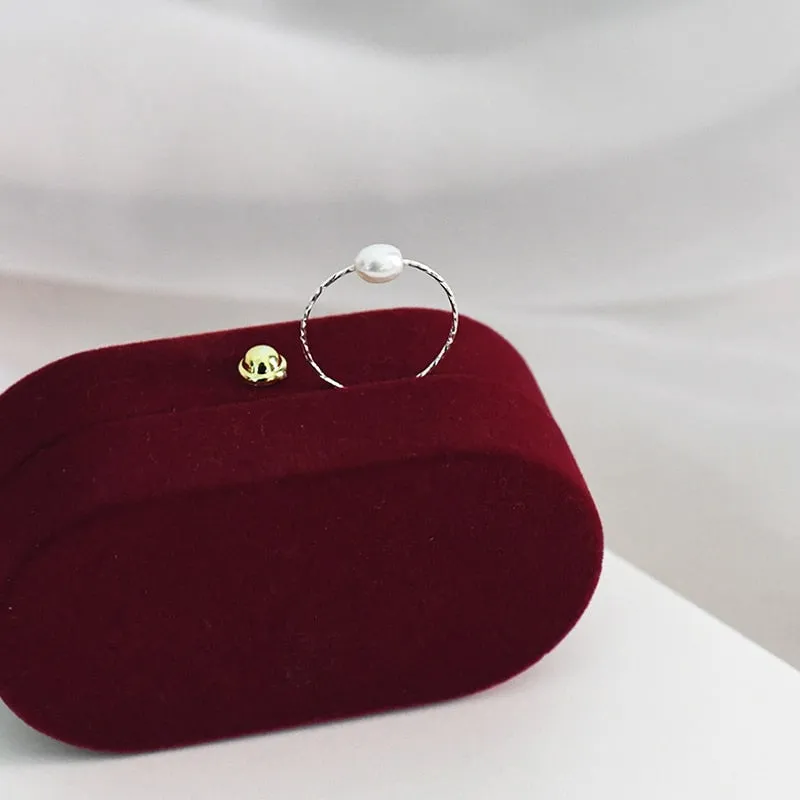 Natural Freshwater Pearl Simple Ring Real 925 Sterling Silver
