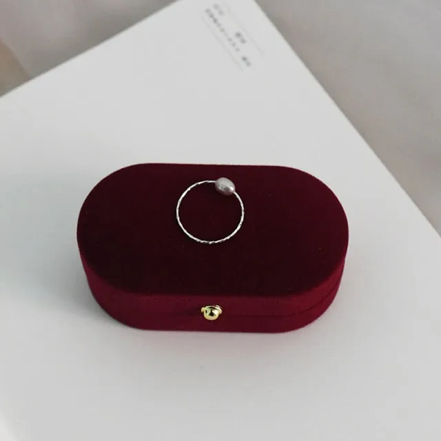Natural Freshwater Pearl Simple Ring Real 925 Sterling Silver