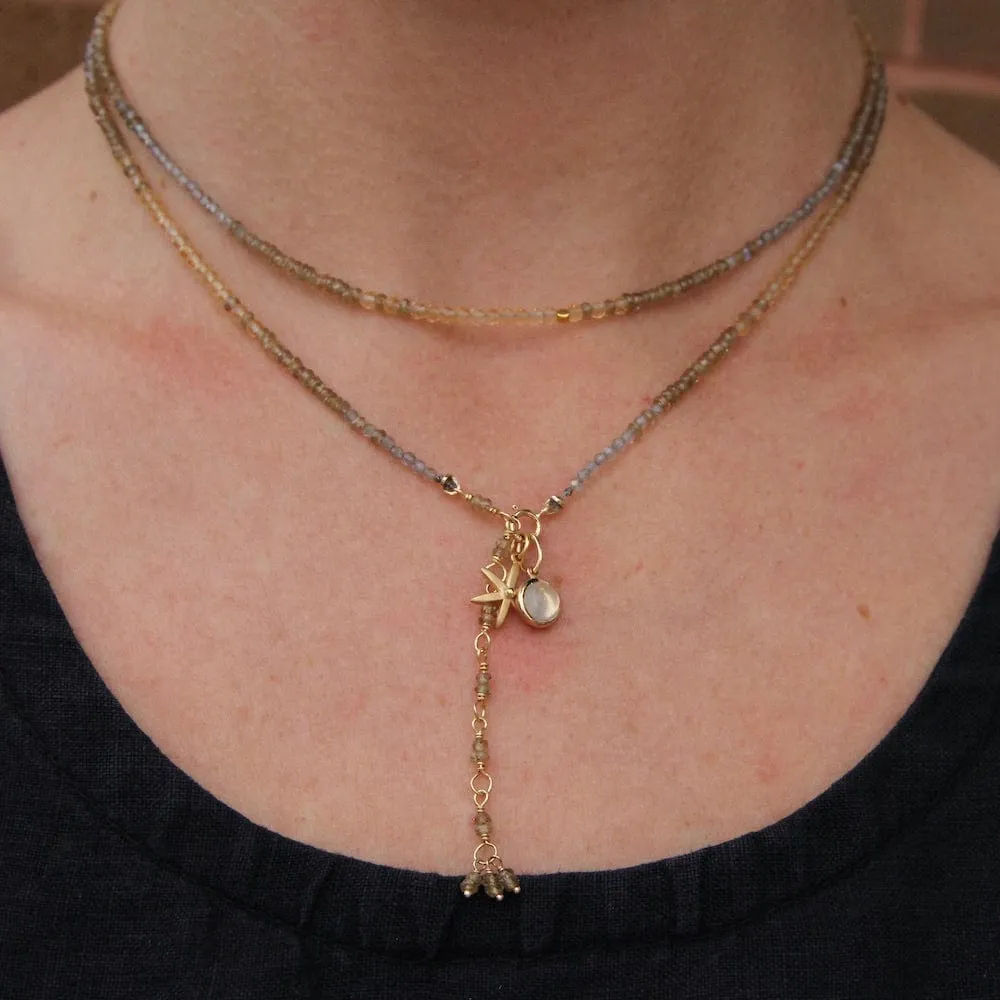Ombre Golden Wrap Bracelet & Necklace
