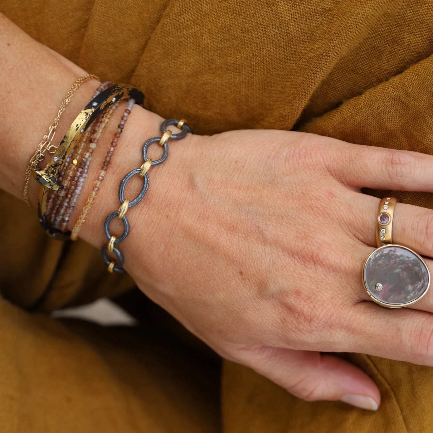 Ombre Golden Wrap Bracelet & Necklace
